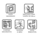 Ver imagem 6 de Cortina 5,00x2,50 Sala Quarto Cozinha Varão Tecido Jacquard:cinza