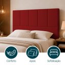 Ver imagem 3 de Cabeceira Classic Casal 140cm para Quarto Cama Decorativa Moderna Elegante Suede Vermelho