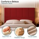 Ver imagem 2 de Cabeceira Classic Casal 140cm para Quarto Cama Decorativa Moderna Elegante Suede Vermelho
