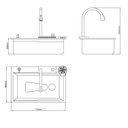 Ver imagem 3 de Cuba Completa Gourmet Multifuncional, Lava Copos em Inox Escovada Grascan
