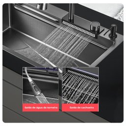 Cuba Completa Gourmet Multifuncional, Lava Copos em Inox Escovada Grascan - 9