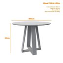 Ver imagem 3 de Mesa de Sala de Jantar Tampo Redondo com Vidro 100cm Vitória Marrom/Freijó/Off White