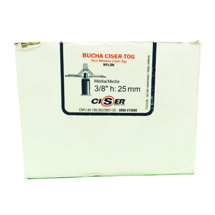 Bucha para Gesso e Drywall 3/8x25mm Nylon Ciser 100un