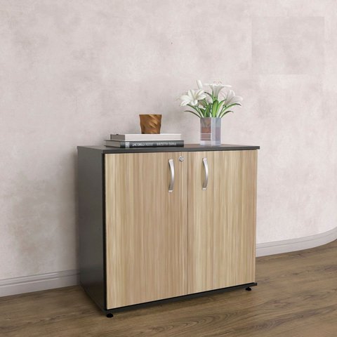 Armario Baixo 02 Portas Pivotante AB700MX-32 Preto/Marromle