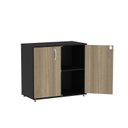Ver imagem 5 de Armario Baixo 02 Portas Pivotante AB700MX-32 Preto/Marromle