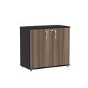 Ver imagem 4 de Armario Baixo 02 Portas Pivotante AB700MX-32 Preto/Walnut