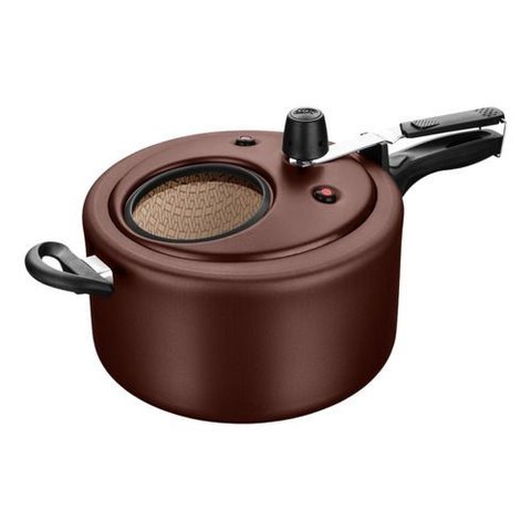 Panela de Pressão 6 Litros Grande com Visor Chocolate Mta