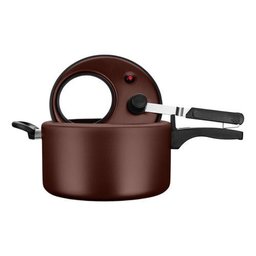 Panela de Pressão 6 Litros Grande com Visor Chocolate Mta - 2