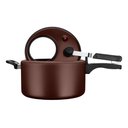 Ver imagem 2 de Panela de Pressão 6 Litros Grande com Visor Chocolate Mta