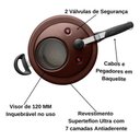 Ver imagem 3 de Panela de Pressão 6 Litros Grande com Visor Chocolate Mta