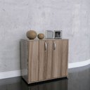 Ver imagem 1 de Armario Baixo 02 Portas Pivotante AB700MX-32 Marrom/Walnut