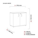 Ver imagem 5 de Armario Baixo 02 Portas Pivotante AB700MX-32 Marrom/Noce Marromle