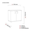 Ver imagem 5 de Armario Baixo 02 Portas Pivotante AB700MX-32 Cinza