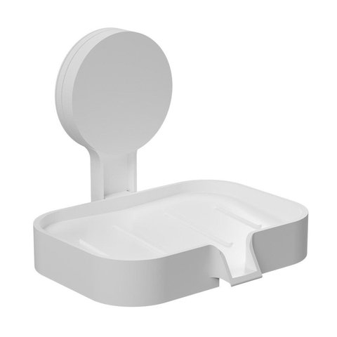 Saboneteira com Adesivo para Banheiros Branco Astra