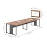 Kit de Escritório Mesa de Reunião com Painel Império Noce Preto - 4