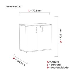 Armario Baixo 02 Portas Pivotante Ab700mx-32 - 5