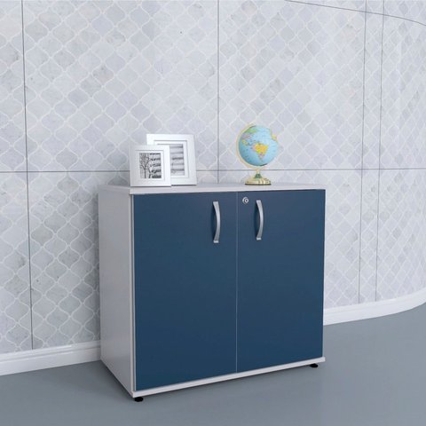 Armario Baixo 02 Portas Pivotante AB700MX-32 Cinza/Azul