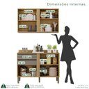 Ver imagem 4 de Cozinha Compacta Modulada 2 Peças 4 Portas 2 Gavetas Pérola Cinza/Jequitibá/Granizo