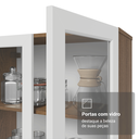 Ver imagem 7 de Cristaleira 70 cm 2 Portas de Vidro com Pés Trapézio Rustic-Branco-Rustic Vik Madesa