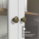 Ver imagem 6 de Cristaleira 70 cm 2 Portas de Vidro com Pés Trapézio Rustic-Branco-Rustic Vik Madesa