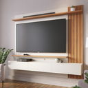Ver imagem 1 de Home Suspenso Juriti 1.8 Ripado para Tv até 65” Off White Matte/freijó - Colibri