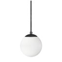 Ver imagem 1 de Pendente Preto C/ Globo de Vidro Branco de 14cm + Led 2w