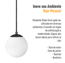 Ver imagem 4 de Pendente Preto C/ Globo de Vidro Branco de 14cm + Led 2w