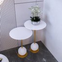 Ver imagem 1 de Conjunto Mesa Lateral de Canto Milão 40x40x60cm Branco 100% MDF