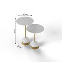 Ver imagem 3 de Conjunto Mesa Lateral de Canto Milão 40x40x60cm Branco 100% MDF