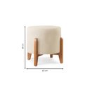 Ver imagem 4 de Puff Redondo para Sala de Estar Veludo Bege Nude