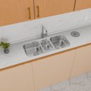Ver imagem 2 de Cuba Tripla para Pia de Cozinha Gourmet em Aço Inox 93cm X 40cm X 18cm Polida Ghelplus.