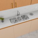 Ver imagem 2 de Cuba Tripla para Pia de Cozinha Gourmet em Aço Inox 93cm X 40cm X 18cm Polida Ghelplus.