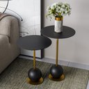 Ver imagem 1 de Conjunto Mesa Lateral de Canto Milão 40 x 65 Preto 100% MDF