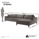 Ver imagem 4 de Sofá Grécia 4 Lugares com Chaise Bouclê 2,70M