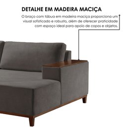 Sofá Grécia 4 Lugares com Chaise Bouclê 2,70M - 8