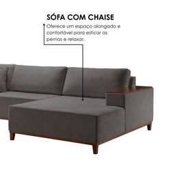 Sofá Grécia 4 Lugares com Chaise Bouclê 2,70M - 5