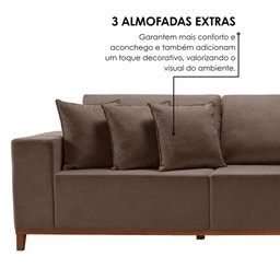 Sofá Grécia 4 lugares com Chaise Bouclê 2,70M - 6