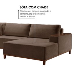 Sofá Grécia 4 lugares com Chaise Bouclê 2,70M - 5