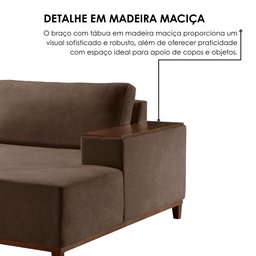 Sofá Grécia 4 lugares com Chaise Bouclê 2,70M - 8