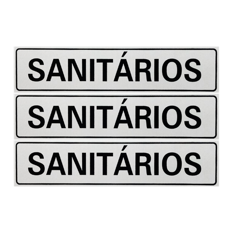 Combo 3 Placas De Sinalização Sanitários 30x7 Acesso - B-502 F9e