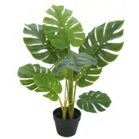 Planta Árvore Artificial Costela de Adão Real Toque Verde 85cm