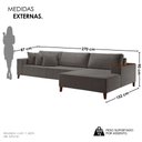 Ver imagem 4 de Sofá Grécia 4 lugares com Chaise Veludo 2,70M