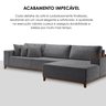 Sofá Grécia 4 lugares com Chaise Veludo 2,70M - 9