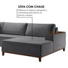Sofá Grécia 4 lugares com Chaise Veludo 2,70M - 5