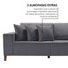 Sofá Grécia 4 lugares com Chaise Veludo 2,70M - 6