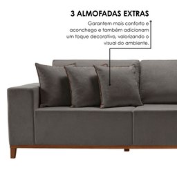 Sofá Grécia 4 lugares com Chaise Bouclê 2,90M - 6