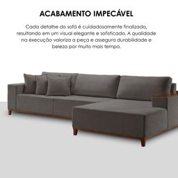 Sofá Grécia 4 lugares com Chaise Bouclê 2,90M - 9