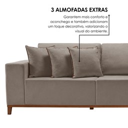 Sofá Grécia 4 lugares com Chaise Linho 2,90M - 9