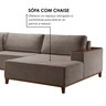 Sofá Grécia 4 lugares com Chaise Linho 2,90M - 10
