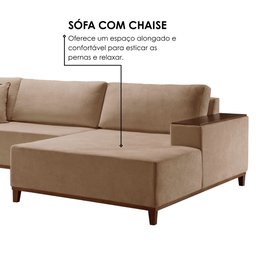Sofá Grécia 4 lugares com Chaise Linho 2,90M - 5